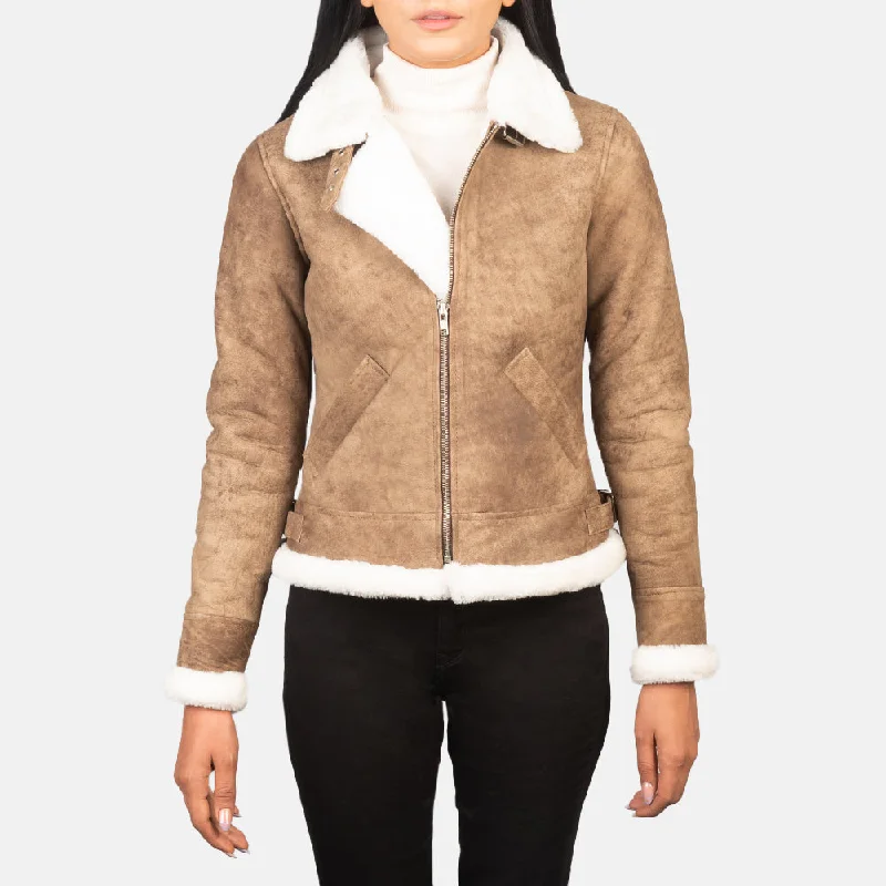Sherilyn B-3 Distressed Brown Leather Bomber Jacket Belted Jacket Elasticated Jacket Padded Jacket Sherilyn B-3 Distressed Brown Leather Bomber Jacket Belted Jacket Elasticated Jacket Padded Jacket