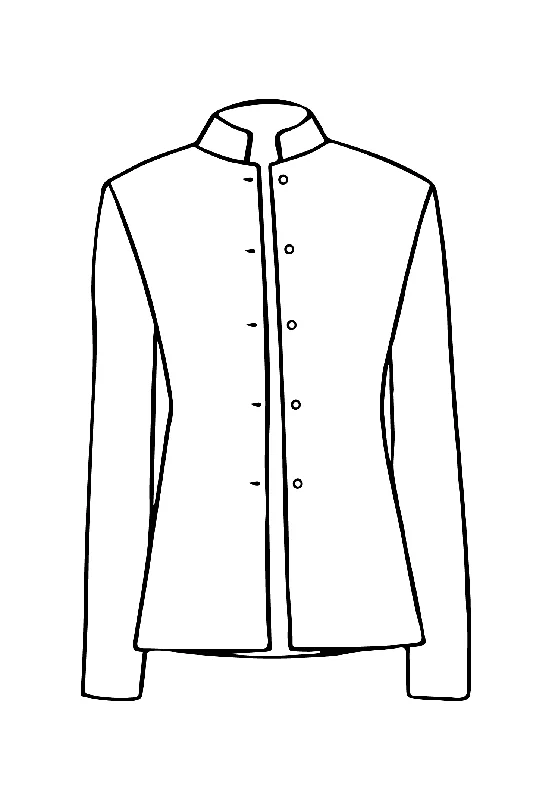 Short Nehru Jacket in Flame Zippered Front Buttoned Front Snap Front