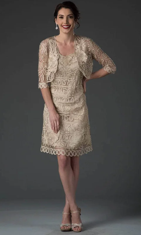 Soulmates D7186 - Rose Handmade Two Piece Short Dress And Jacket Cotton Fabric Linen Fabric Terry Fabric