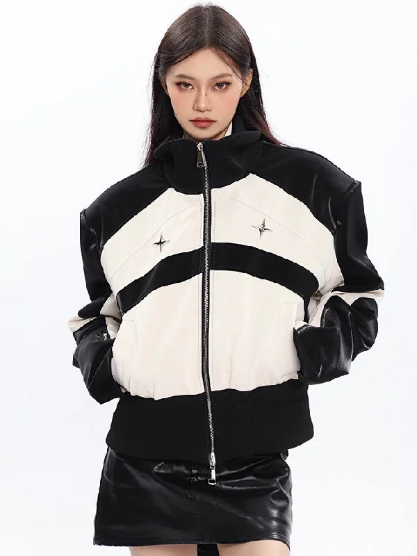 Tanya Contrast Color Zip Up Long Sleeve Turtleneck Patchwork Silver Reflective Jacket Corduroy Jacket Velvet Jacket Brocade Jacket Tanya Contrast Color Zip Up Long Sleeve Turtleneck Patchwork Silver Reflective Jacket Corduroy Jacket Velvet Jacket Brocade Jacket