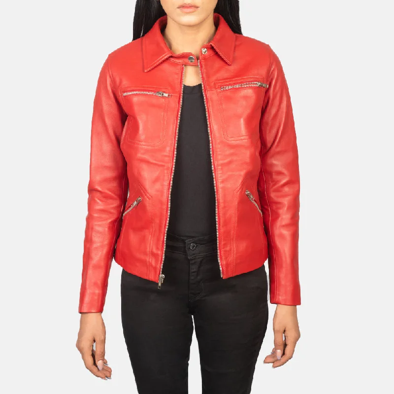 Tomachi Red Leather Jacket Mesh Jacket Canvas Jacket Denim Jacket