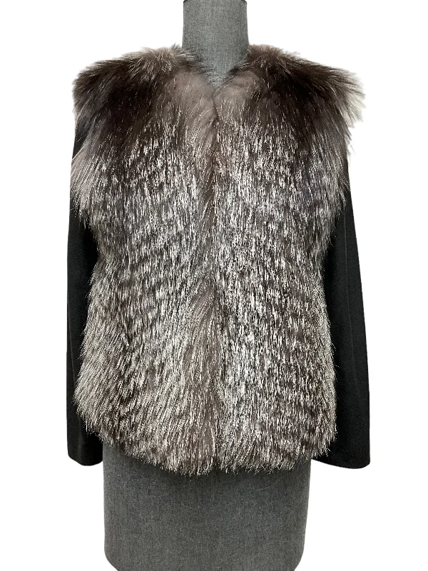 Vince Silver Fox Lamb Leather Jacket Size XS Bomber Jacket Anorak Windbreaker