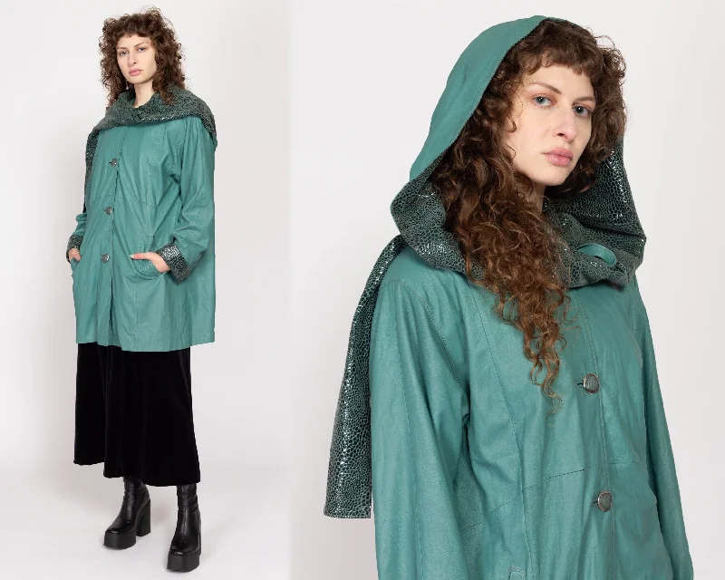 XL 80s Sage Green Snakeskin Leather Hooded Jacket Fitted Jacket Loose Jacket Oversized Jacket XL 80s Sage Green Snakeskin Leather Hooded Jacket Fitted Jacket Loose Jacket Oversized Jacket