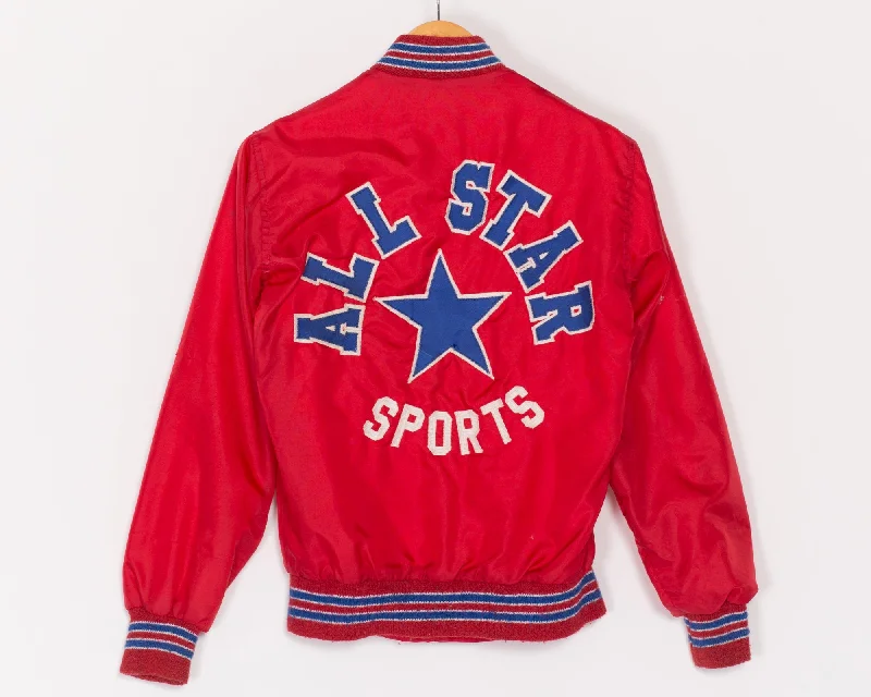 XS 80s All Star Sports Red Varsity Jacket Jacket Blazer Coat