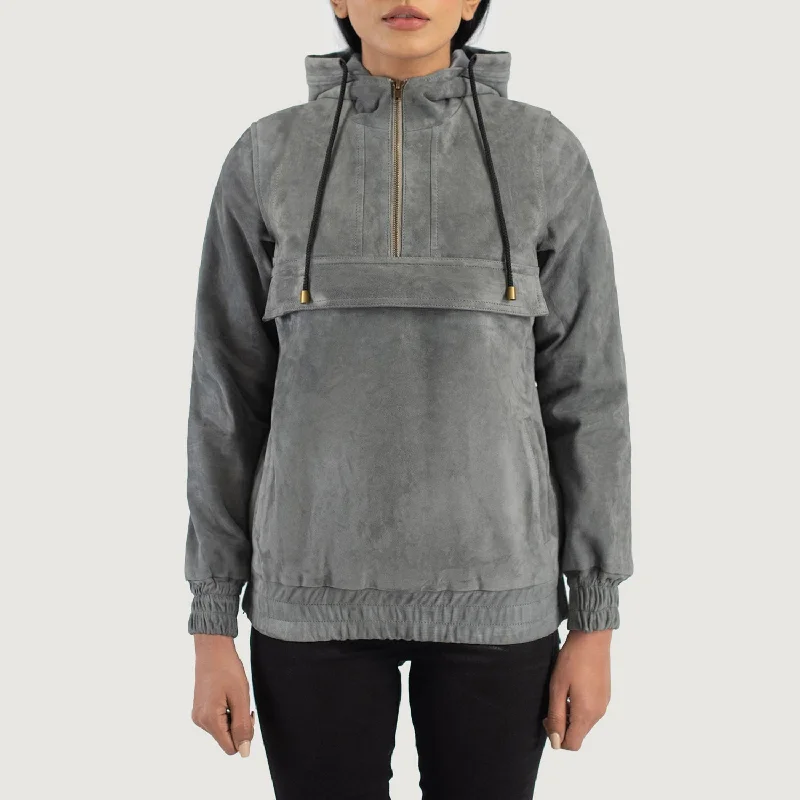 Zest Grey Hooded Suede Pullover Jacket Jersey Jacket Tulle Jacket Batik Jacket