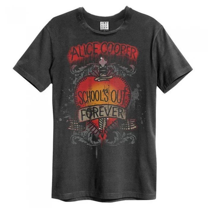 Amplified Unisex Adult School´s Out Alice Cooper T-Shirt Chenille Brocade Lace