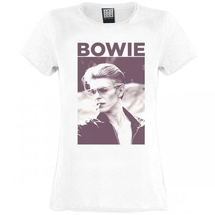 Amplified Womens/Ladies Cigarette David Bowie T-Shirt Fleece Fabric Down Fabric Feather Fabric