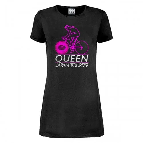 Amplified Womens/Ladies Japan Tour 79 Queen T-Shirt Dress Collared T-Shirt Boat Neck A-Line