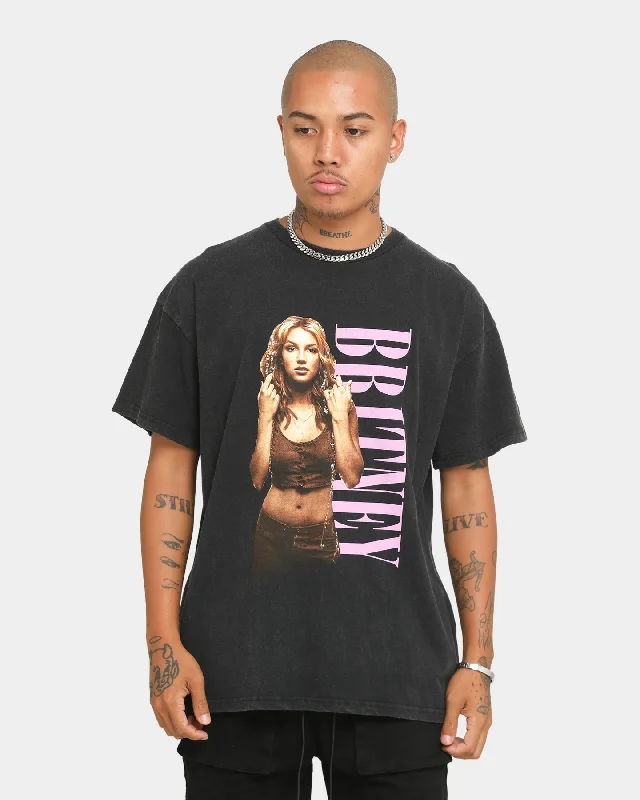 Britney Spears Toxic Short Sleeve T-Shirt Black Lace Blend Ribbed Blend Corduroy Blend