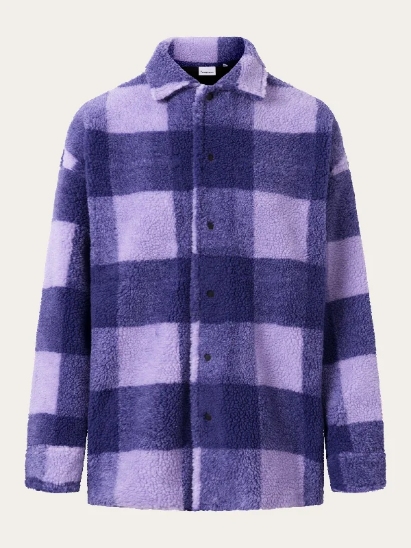 Checked teddy overshirt - Violet Tulip Fitted T-Shirt Seamless Stretchy