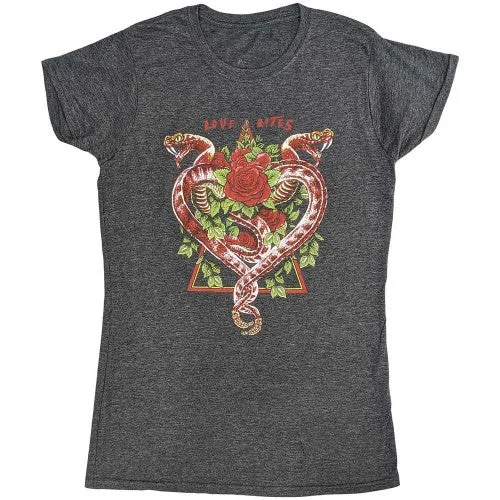 Def Leppard Womens/Ladies Love Bites Tour 2019 T-Shirt Cotton Fabric Linen Fabric Terry Fabric