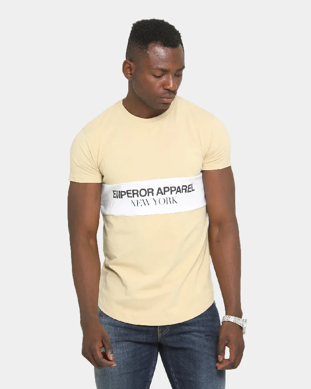 Emperor Apparel Bari After Dark Short Sleeve T-Shirt Sand/White Zippered Front Buttoned Front Snap Front