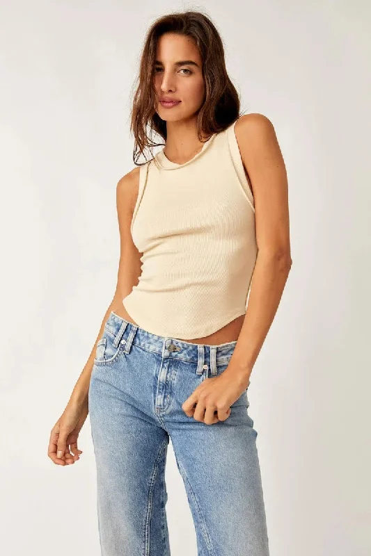 Free People Kate Tee - BLEACHED SAND Nylon Fabric Polyester Fabric Spandex Fabric