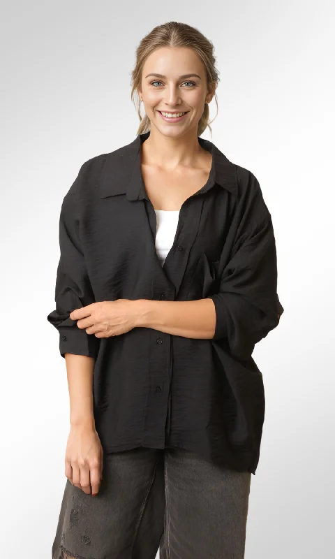 Free Size Women Basic Shirt (Black) Cozy Warm Stylish