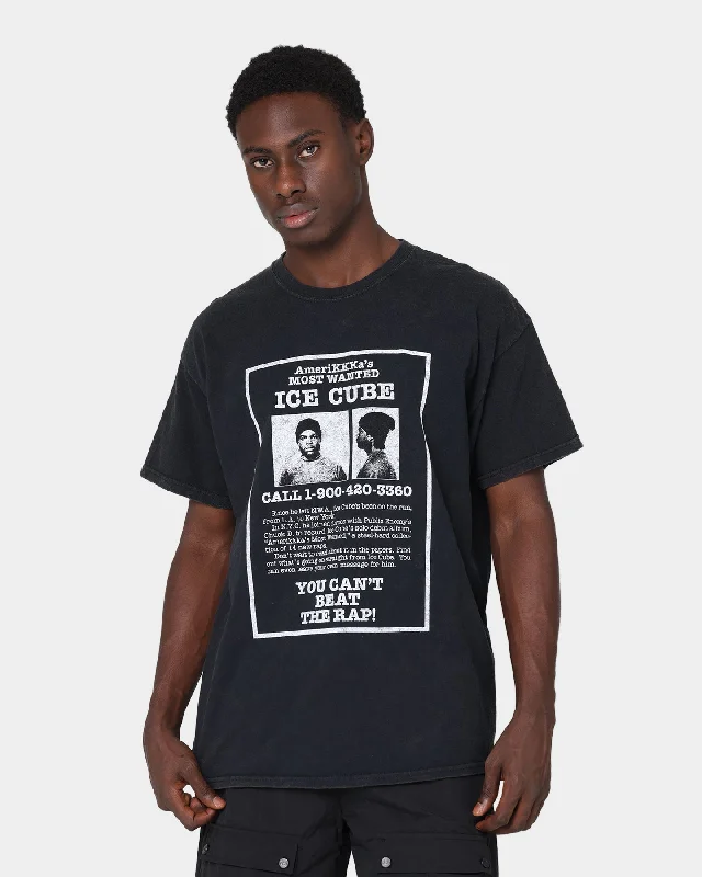 Ice Cube Amerikkkas Most Wanted T-Shirt Black Wash Silk Blend Satin Velvet