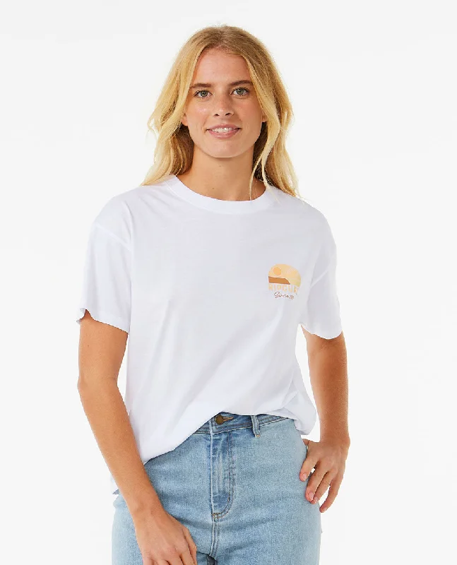 Line Up Relaxed Tee - White Casual Formal Business