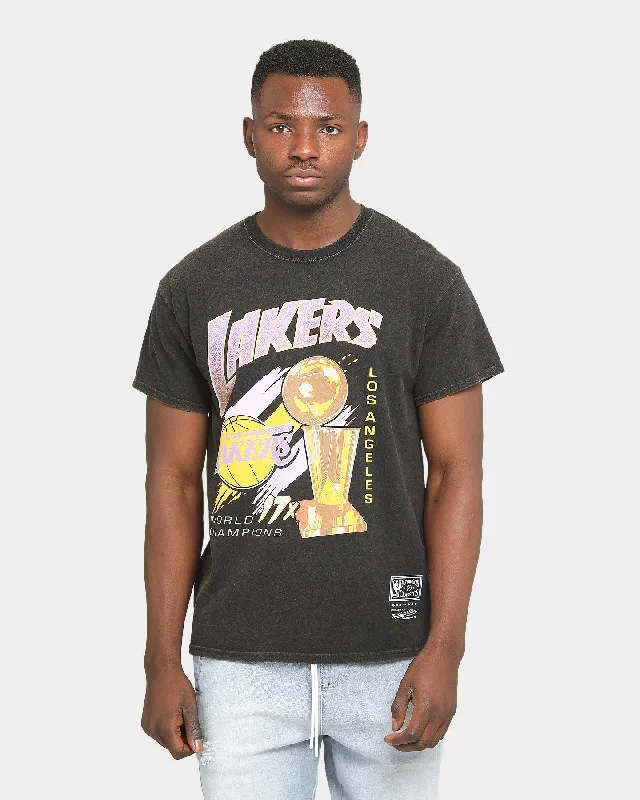 Mitchell & Ness Los Angeles Lakers 17 Times Champ T-Shirt Faded Black Solid Print Embellished