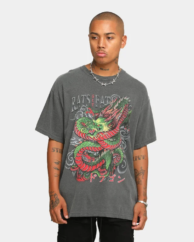 Rats Get Fat Men's Dragon Vintage T-Shirt Pepper Striped Floral Plaid