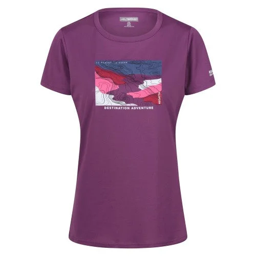 Regatta Womens/Ladies Fingal VIII Terrain Print T-Shirt Oversized T-Shirt Spandex breathable