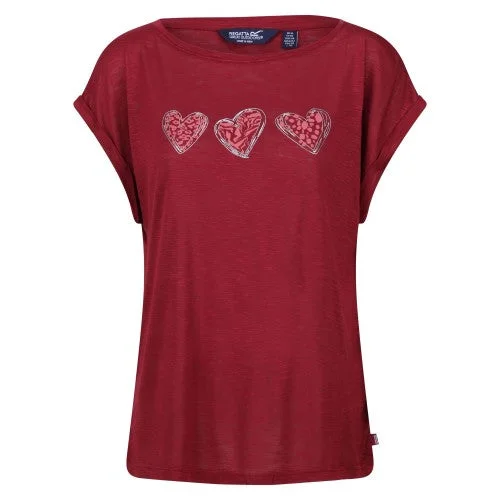 Regatta Womens/Ladies Roselynn Hearts T-Shirt Front Pockets Side Pockets Patch Pockets