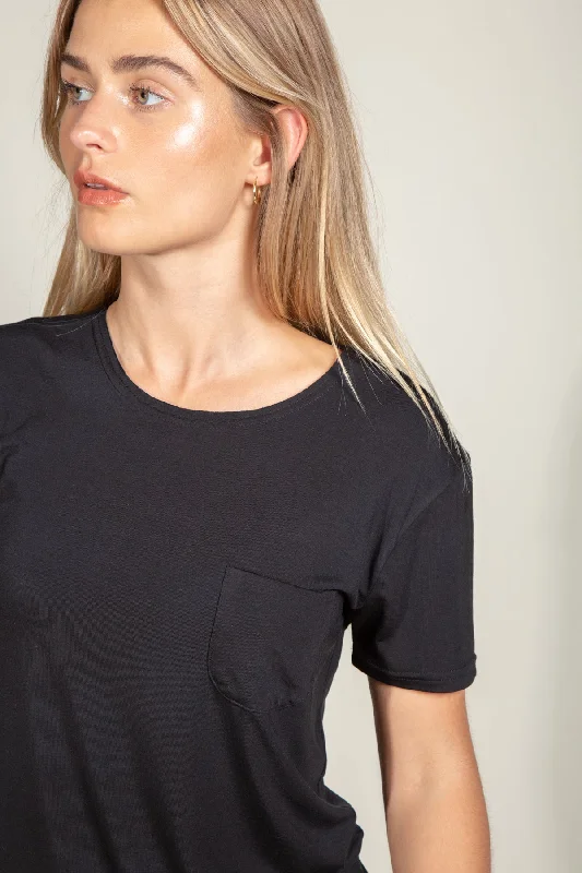 Sailor Luxe Modal Pocket Tee Fitted T-Shirt Seamless Stretchy