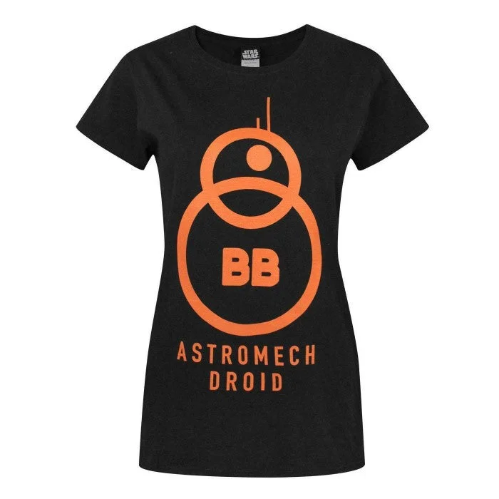 Star Wars: The Force Awakens Womens/Ladies Astromech Droid BB-8 T-Shirt Lace Blend Ribbed Blend Corduroy Blend