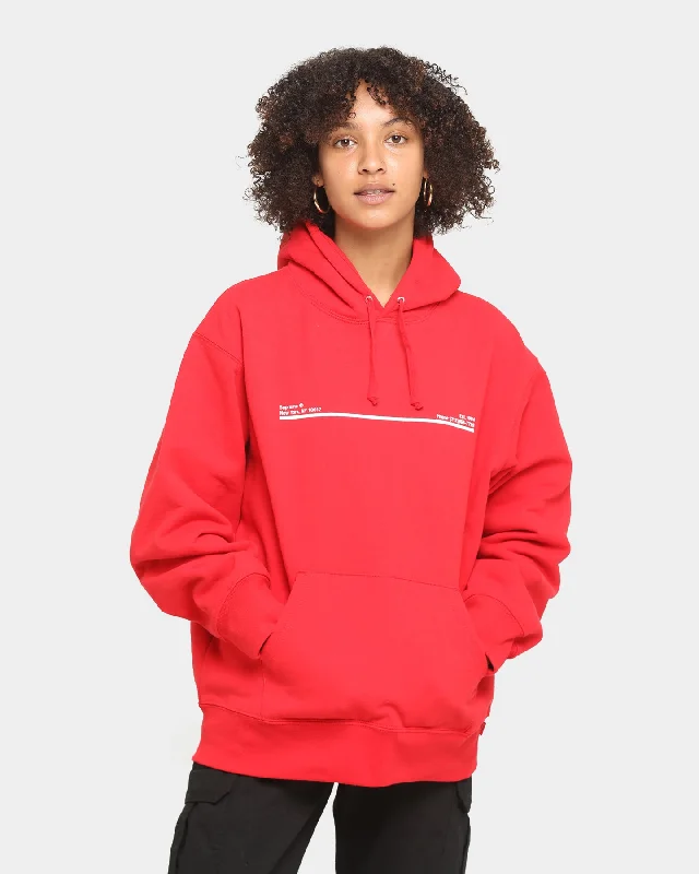 Supreme Shop Hooded Sweatshirt Red Iron Safe Non-Iron Wrinkle Free