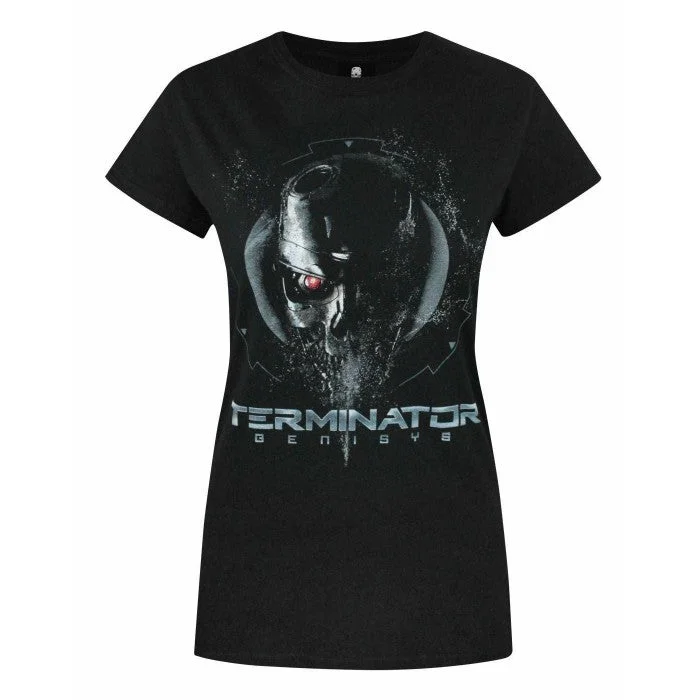 Terminator: Genisys Womens/Ladies Endoskeleton T-Shirt Zippered Front Buttoned Front Snap Front