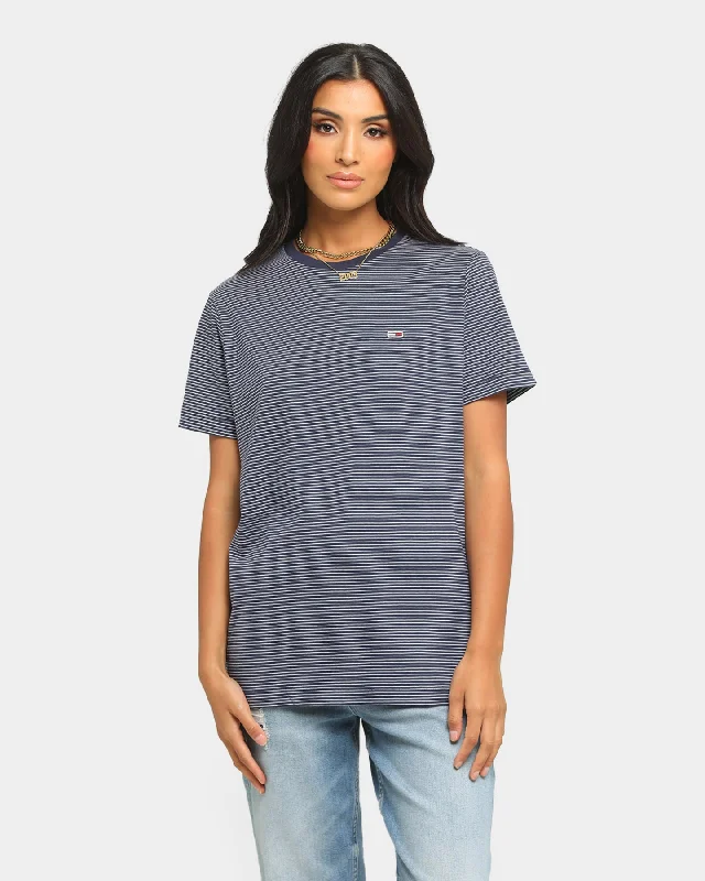 Tommy Jeans Essential Stripe T-Shirt Twilight Navy/White Mesh Canvas Denim