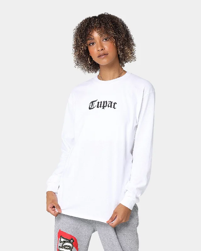 Tupac Cali Love Motorbike Long Sleeved  T-Shirt White Zippered Front Buttoned Front Snap Front