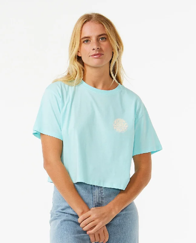 Wettie Icon Crop Tee - Sky Blue Handmade Hand-knitted Hand-woven