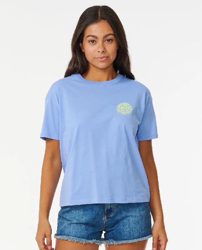 Wettie Icon Relaxed Tee - Mid Blue Welt Pockets Slit Pockets Flap Pockets