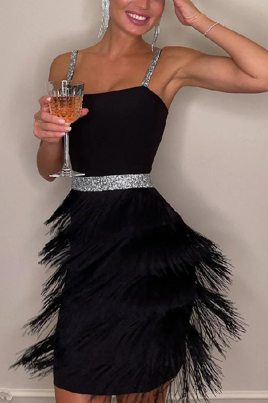 Lilipretty 1920's Gatsby Fringe Vintage Party Mini Dress Chic Mini Dress with V-Neck Lilipretty 1920's Gatsby Fringe Vintage Party Mini Dress Chic Mini Dress with V-Neck