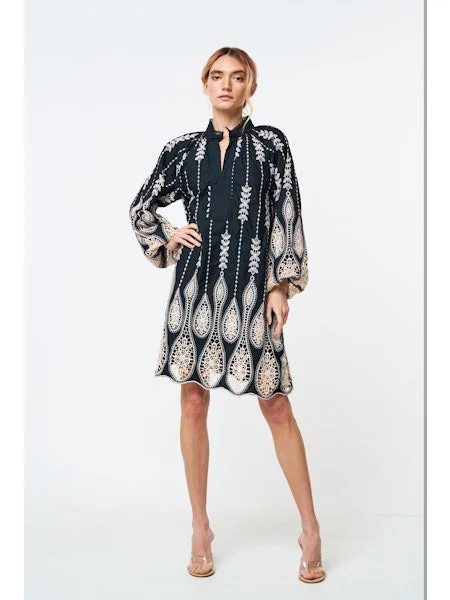 EMBROIDERED MINI DRESS Comfortable Ruffle Mini Dress