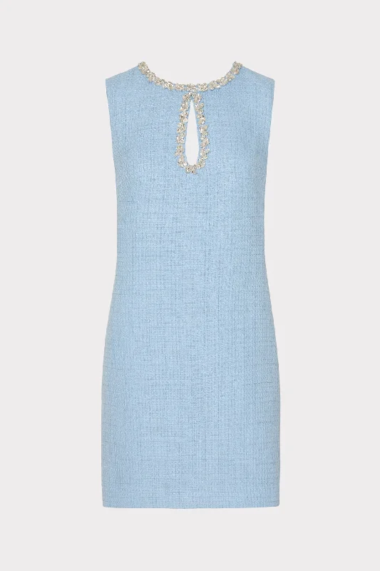 Eden Boucle Mini Dress Cozy Satin Mini Dress