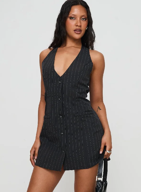 Fenny Mini Dress Pinstripe Classic Striped Mini Dress