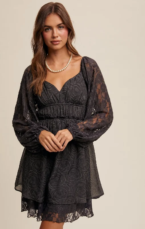 Flora Lace Mini Dress Chic Halter Mini Dress