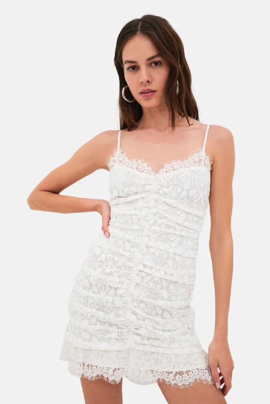 Samira Mini Dress White Elegant Silk Mini Dress