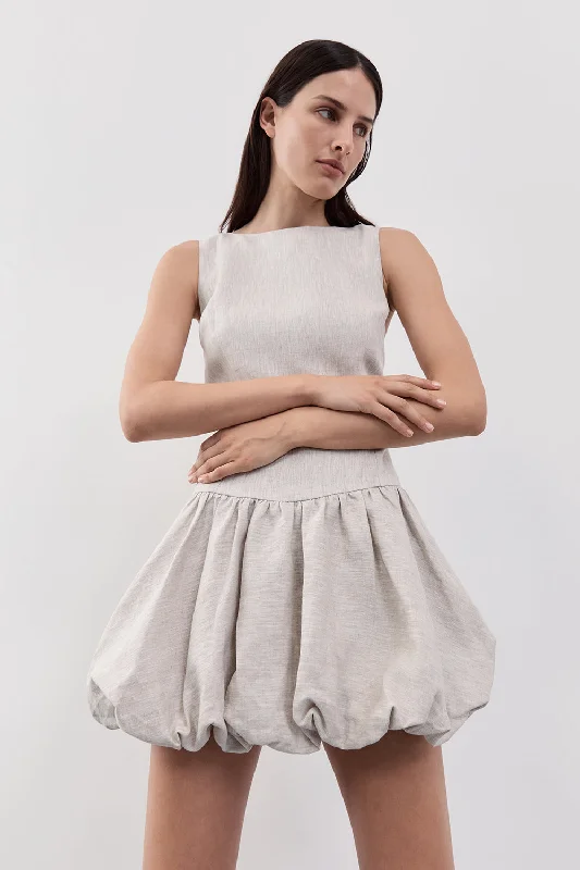 IRINA NATURAL BUBBLE MINI DRESS Fashionable A-Line Mini Dress