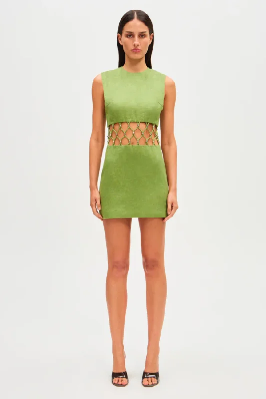 Ellie Mini Dress Avocado Cozy Ribbed Mini Dress