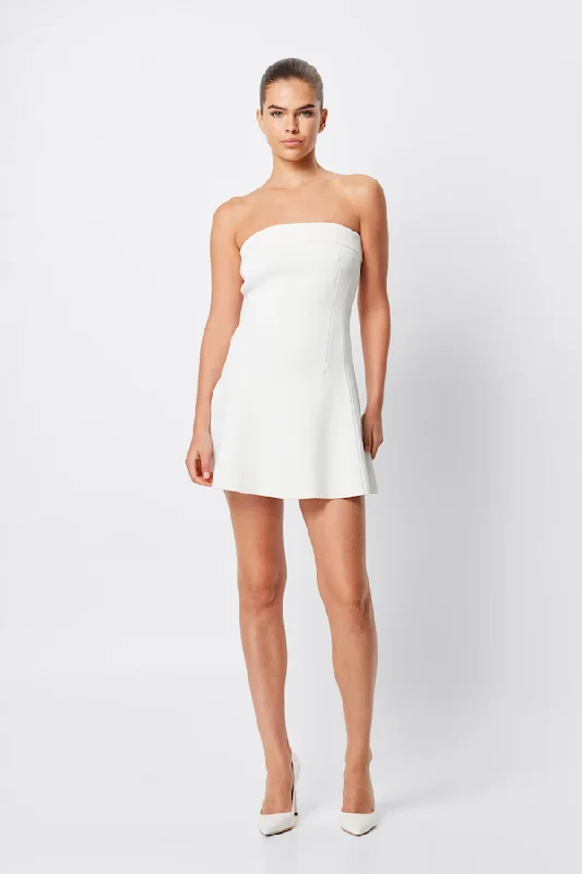 Monaco Mini Dress White Fashionable Mini Dress with Pockets