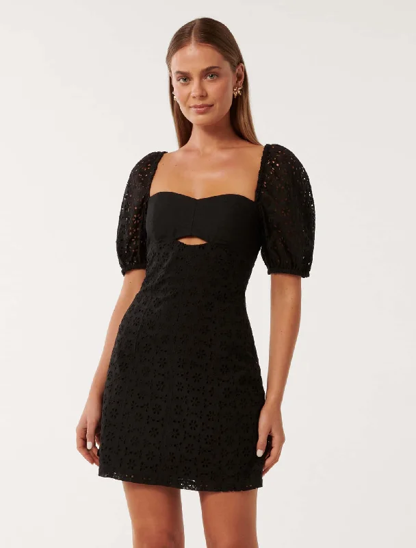 Paige Broderie Mini Dress Cozy Knit Mini Dress