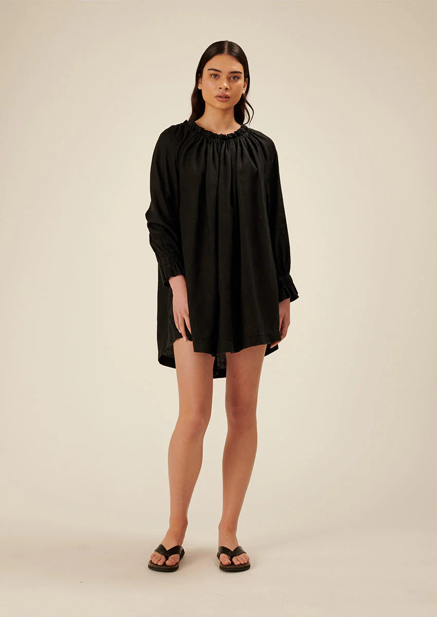 FLORENCE MINI DRESS - BLACK Cozy Sweater Mini Dress