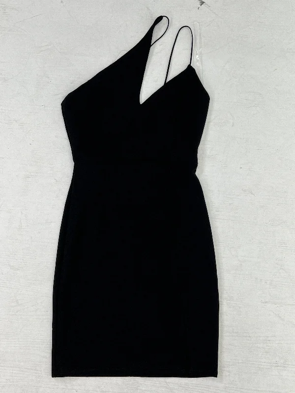 Taryn One Shoulder Mini Dress Black Casual High-Waist Mini Dress