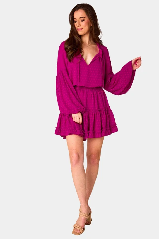 Zozo Elastic Waist Mini Dress - Pink Lady Classic Shift Mini Dress