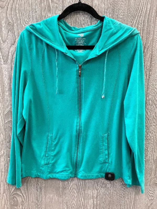 Athletic Jacket By Danskin In Green, Size: Xl Toggled Jacket Drawstring Jacket Belted Jacket