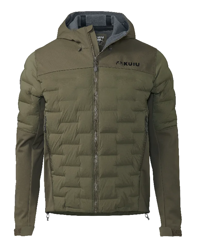 Axis Thermal Hybrid Hooded Jacket | Ash Ribbed Jacket Pleated Jacket Ruffled Jacket