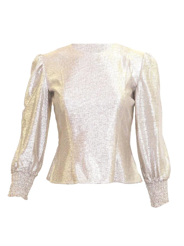 Bianco Nero Gold Blouse Sweetheart Neck Blouse