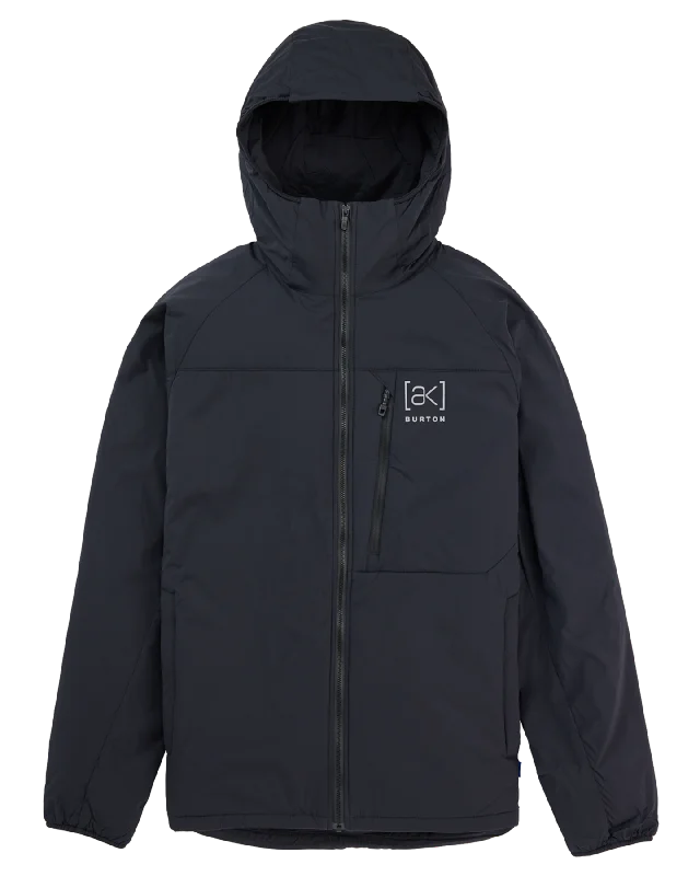 Burton Men's [ak]® Helium Hooded Stretch Insulated Jacket - True Black Zippered Front Buttoned Front Snap Front