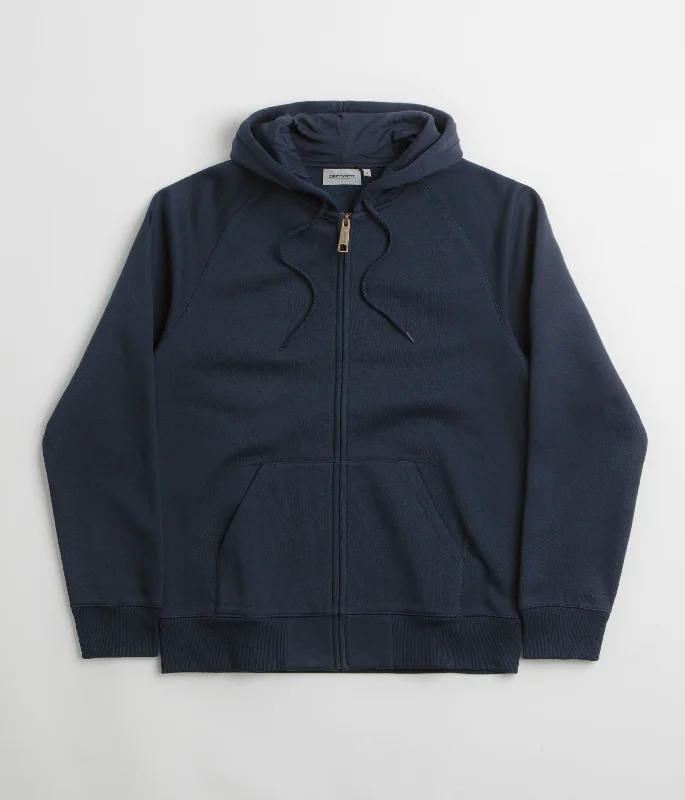 Carhartt Hooded Chase Jacket - Mizar / Gold Stand-Up Collar Roll-Neck Collar Turtle Neck